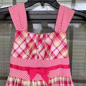 NWOT Girls Pink Plaid & Gingham Dress